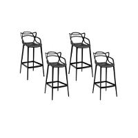 Conjunto Com 4 Banqueta Allegra Masters 100% Polipropileno Preta - 1