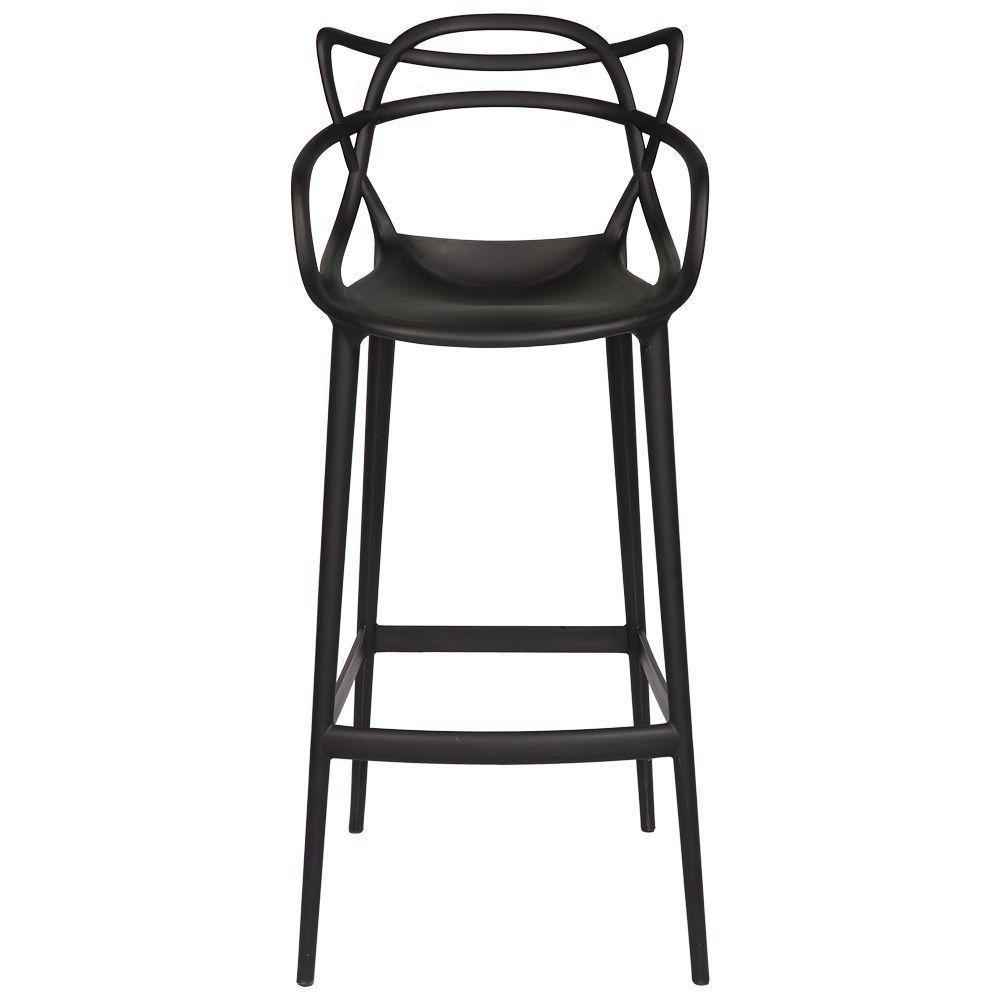 Conjunto C/4 Banqueta Allegra Alta Master Preta Cozinha Americana Balcão Polipropileno - 5