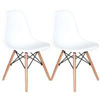 Conjunto Mesa Jantar Eiffel 70cm Branca + 2 Cadeiras Charles Eames Branca - 4