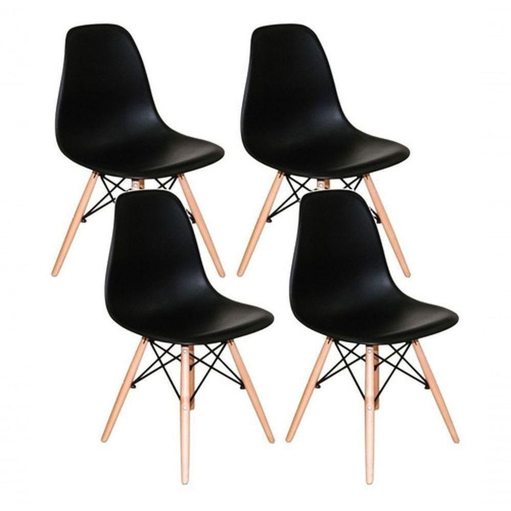 Kit Mesa Jantar Eiffel 90cm Preta + 4 Cadeiras Eames Eiffel Pretas - 5