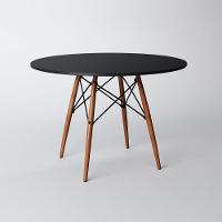 Conjunto De Mesa De Jantar Eames Eiffel Redonda 90 Cm Tampo De Madeira Preto Com 4 Cadeiras Pretas P - 7