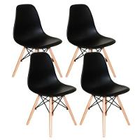 Kit Mesa Jantar Eiffel 90cm Preta + 4 Cadeiras Eames Eiffel Pretas - 2
