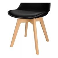 Kit 6 X Cadeira Saarinen Leda Sked Lena Base Wood - Preto - 6