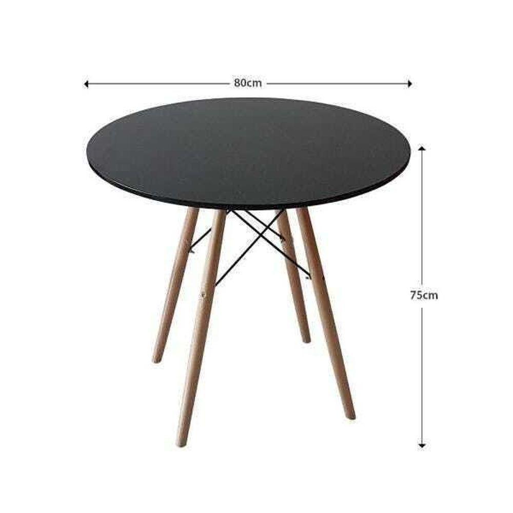 Conjunto Mesa De Jantar 80cm + 4 Cadeiras Eames Preto New - 3