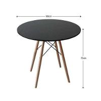Conjunto Mesa De Jantar 80cm + 4 Cadeiras Eames Preto New - 3