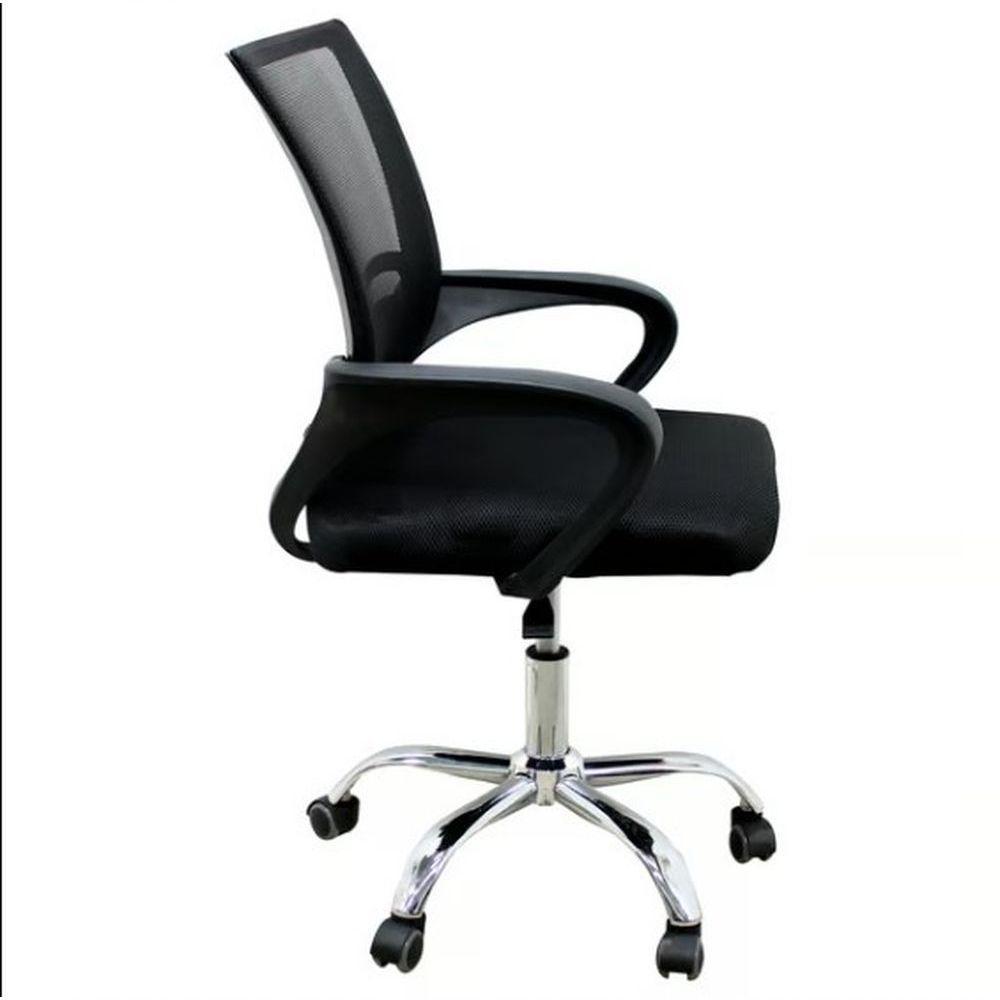 Kit 8 Cadeiras De Escritório Diretor Tela Mesh Base Cromada Santiago Rivatti Preto - 4