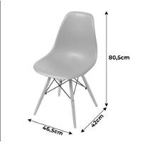 Conjunto Mesa De Jantar Eiffel 80cm Preta Com 4 Cadeiras Charles Eames Eiffel Wood Preta