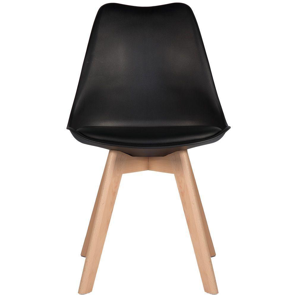 Kit 8 Cadeiras Eames Wood Leda Design Preta - 5