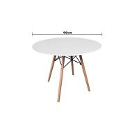 Mesa Eiffel Wood Tampo De Madeira 90 Cm Branco New Green - 4