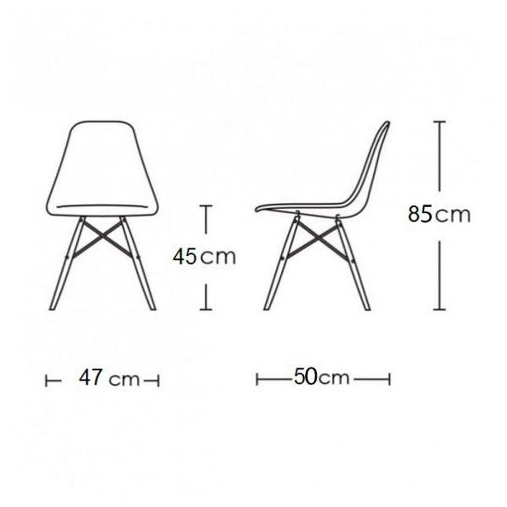 Conjunto De Mesa De Jantar Eames Eiffel Redonda 90cm Tampo De Madeira Branco Com 4 Cadeiras Brancas - 5