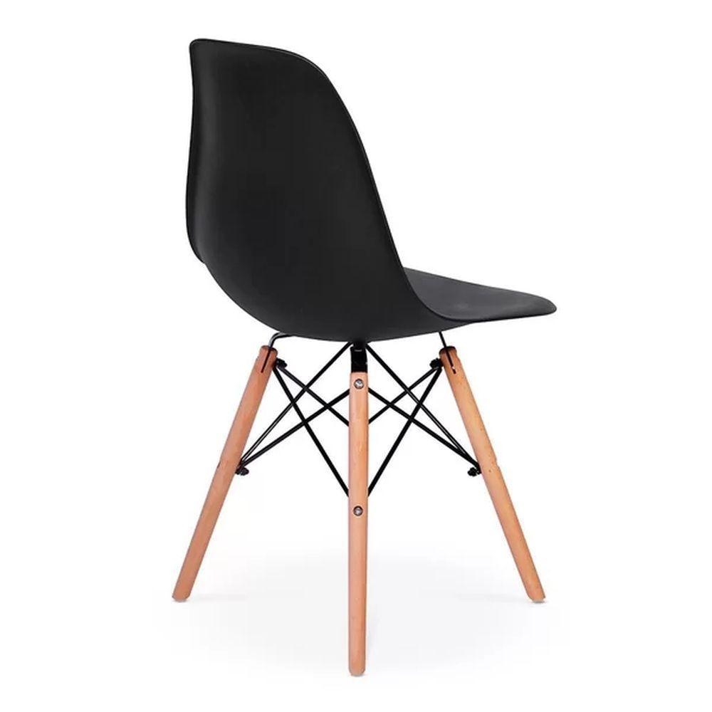 Kit - Mesa Redonda Eames 90 Cm Branco + 4 Cadeiras Eiffel Dsw Preto - 4