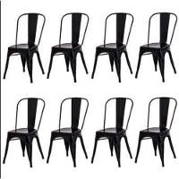 Conjunto 8 Cadeiras Tolix Iron - Design - Preta - 2
