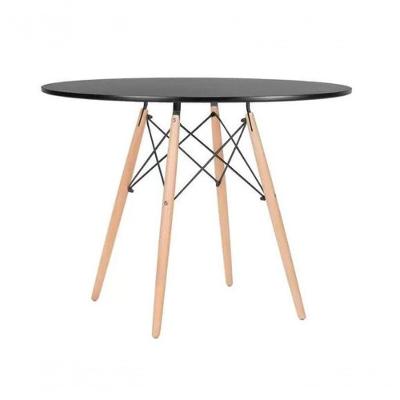 Mesa De Jantar Redonda Eiffel Wood Preto 90 Cm