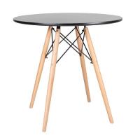 Mesa De Jantar Redonda Eames Eiffel - Wood - Tampo De Mdf - 80cm - Preto - 1