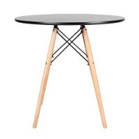Mesa De Jantar Redonda Eames Eiffel - Wood - Tampo De Mdf - 80cm - Preto - 2
