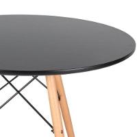 Mesa De Jantar Redonda Eames Eiffel - Wood - Tampo De Mdf - 80cm - Preto