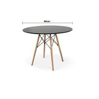 Mesa De Jantar Redonda Eames Eiffel Wood 90cm Preta - 3