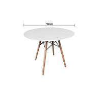 Mesa De Jantar Redonda Eames Eiffel - Wood - Tampo De Mdf - 90cm - Branco - 2