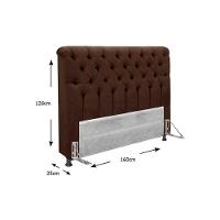 Cama Box Queen CRC + Colchão Ortopédico Ortobom + Cabeceira Imperatriz Suede Marrom Chocolate - 9