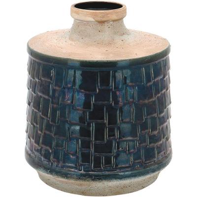 Merlion Vaso 36X35X35Cm Cerâmica Azul