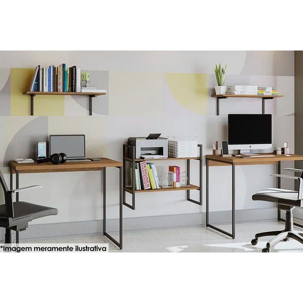 Prateleira de Quarto Industrial LI009 Freijo/Preto - Kappesberg - 3