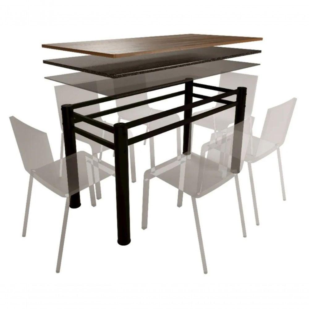 Base Retangular Para Mesa Jantar Preto 1.20Mt - 2