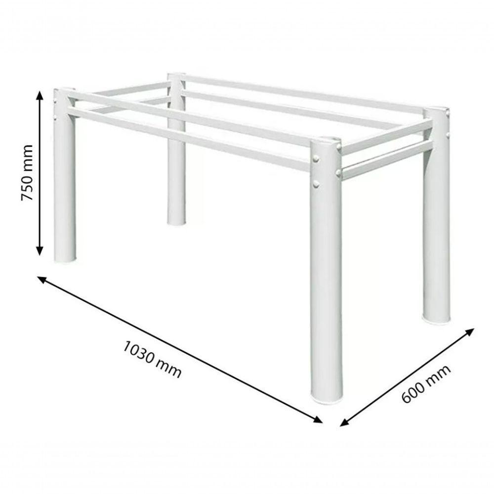 Base Retangular Para Mesa Jantar Branco1.20Mt - 5