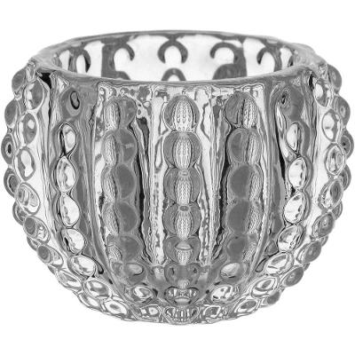 Castiçal 6X8X8Cm Vidro Transp