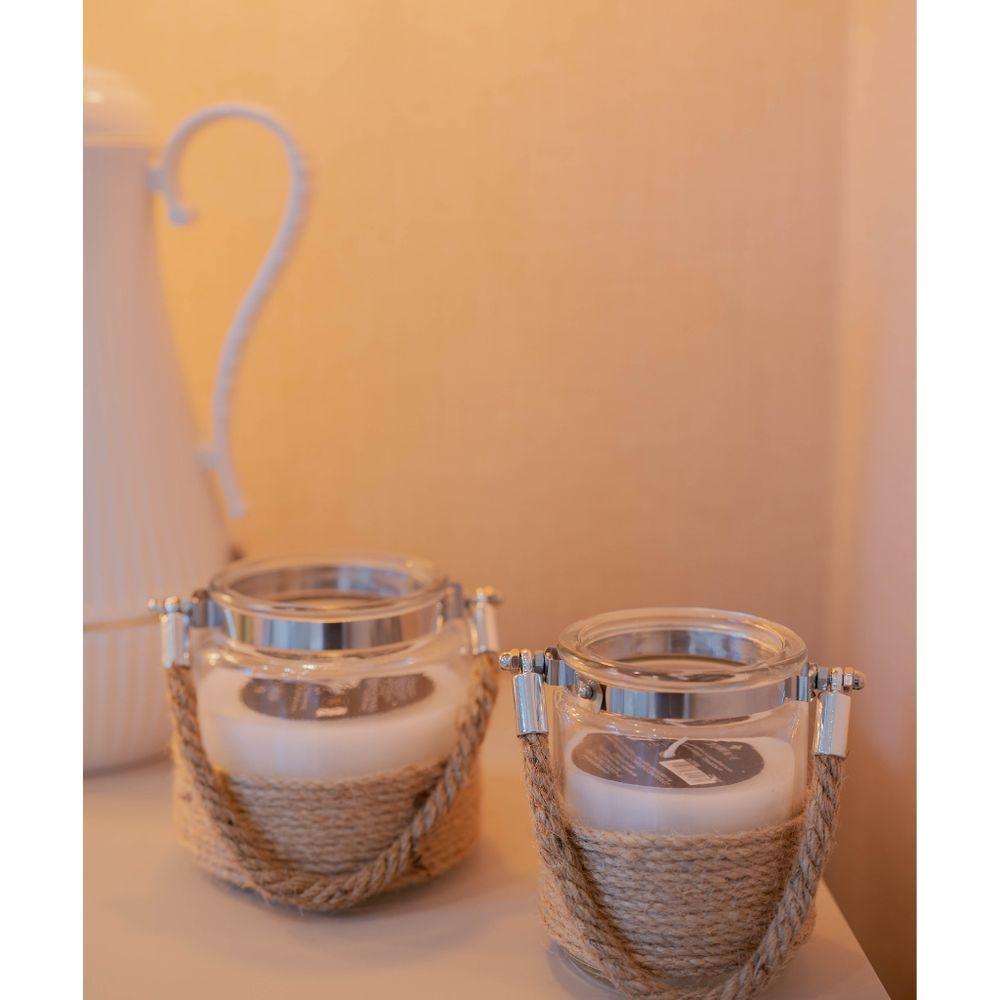 Vela Perfumada Em Parafina Com Base Em Juta E Vidro Odeur L'hermitage 8x10cm - 2