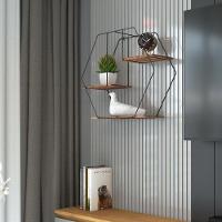 Prateleira De Parede De Madeira Decorativa Hexagonal - Stolf - 3