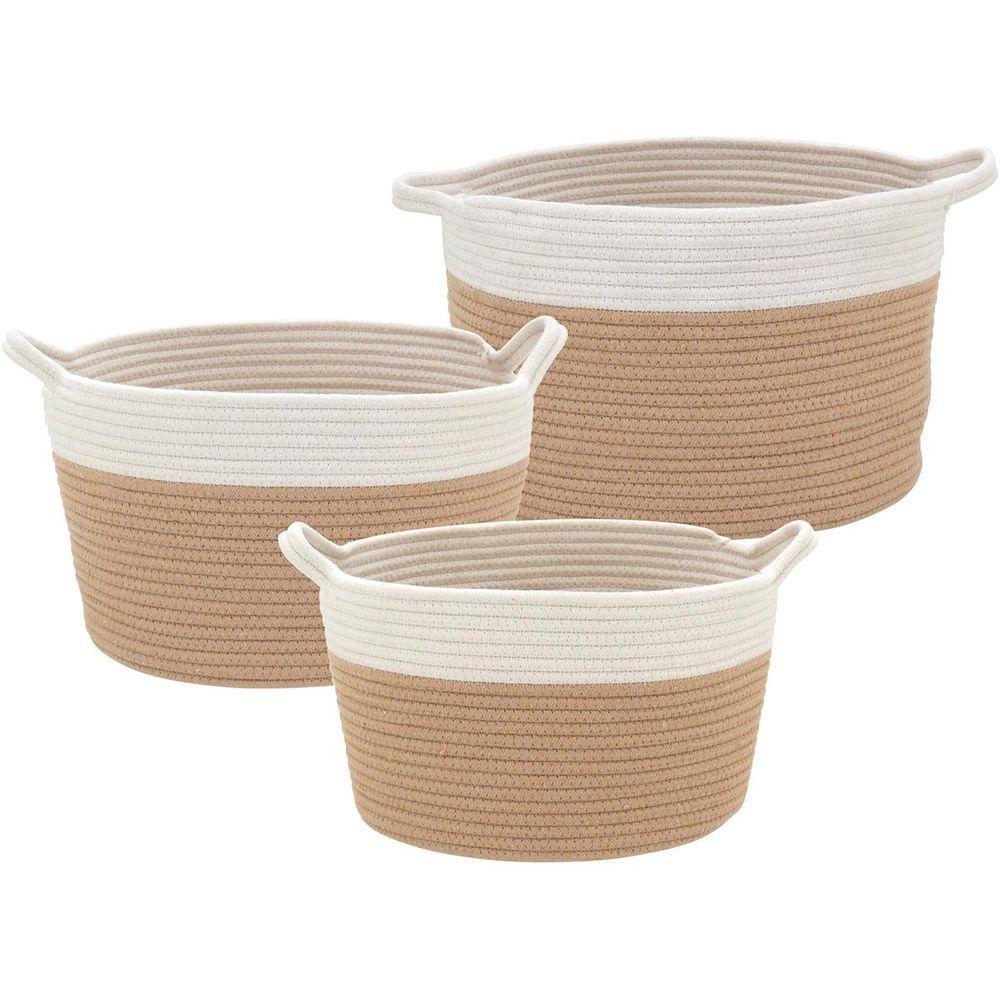 Allegra Cesta Tecido Branco 3Pç - 1