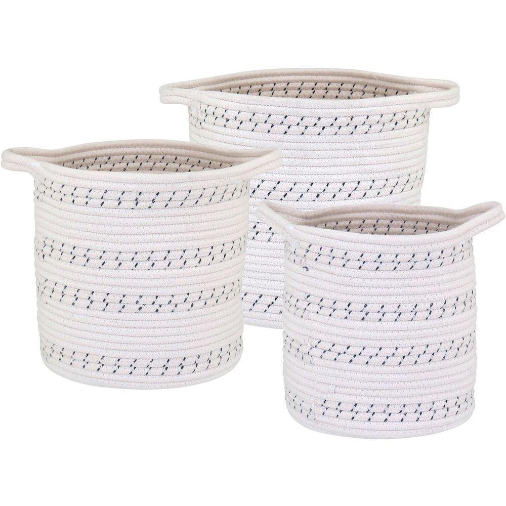 Allegra Cesta Tecido Branco 3Pç - 1