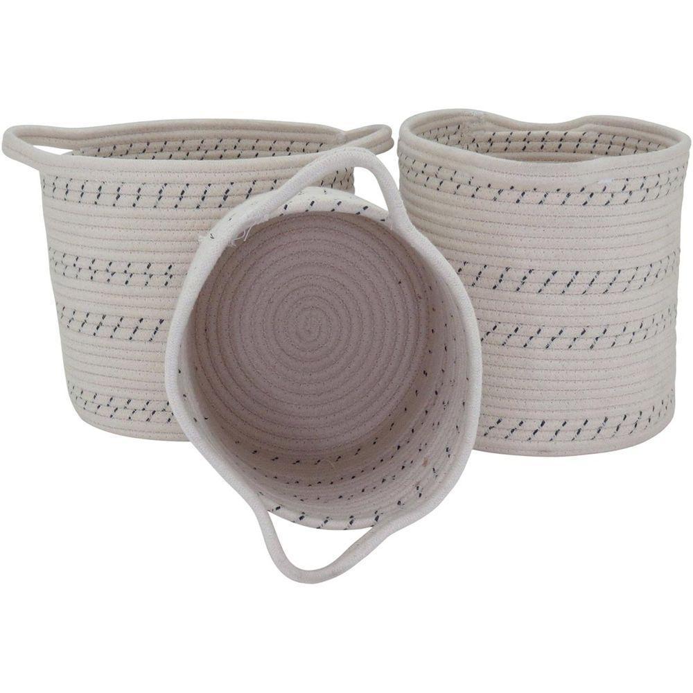 Allegra Cesta Tecido Branco 3Pç - 2