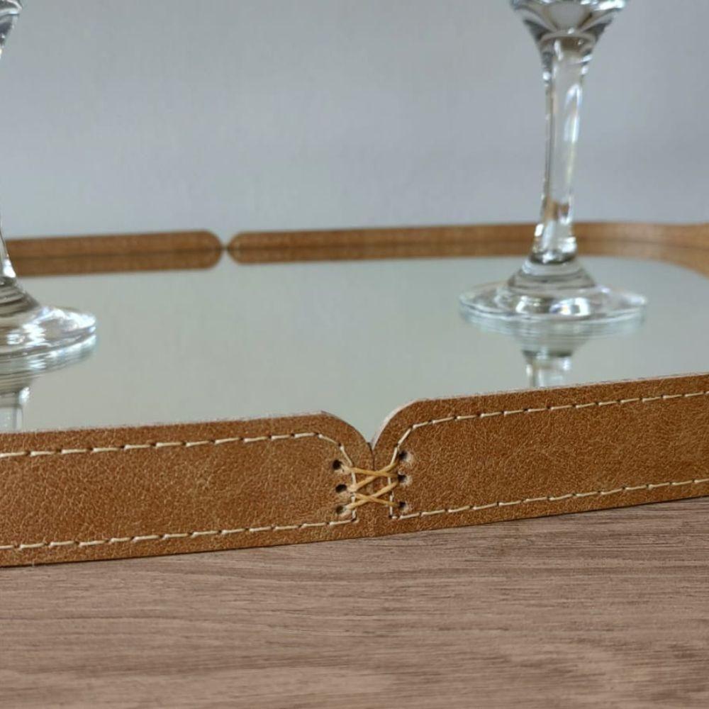 Bandeja Espelhada Vale Em Couro Marrom - 5