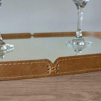 Bandeja Espelhada Vale Em Couro Marrom - 5