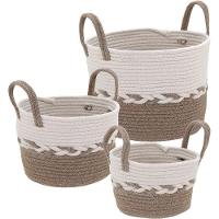 Caterrine Cesta Tecido Marrom 3Pç - 1