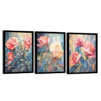Conjunto De Quadros Trio Flores -- Br Artes - 1