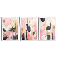 Conjunto De Quadros Trio Abstract Pink Light -- Br Artes - 1