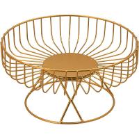 Fruteira 13X25X25Cm Metal Dourado Com Pé - 1