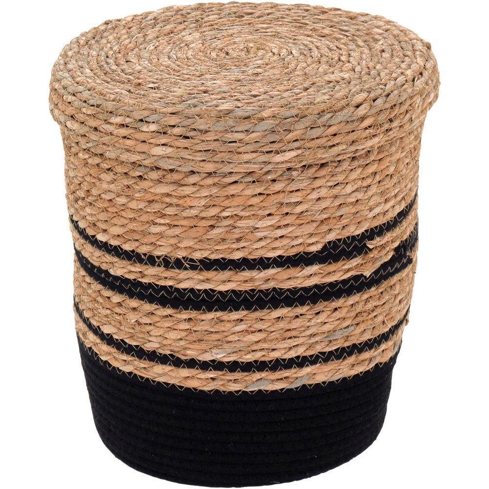 Cesta Fibra Preto 3Pç Com Tampa - 4