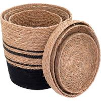 Cesta Fibra Preto 3Pç Com Tampa - 2