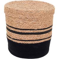 Cesta Fibra Preto 3Pç Com Tampa - 6