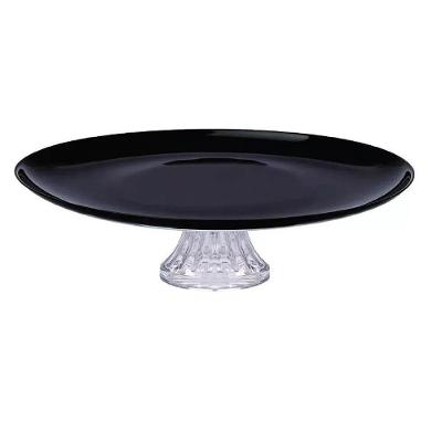 Boleira Com Pé Opaline Vidro Black 19x8cm Ruvolo