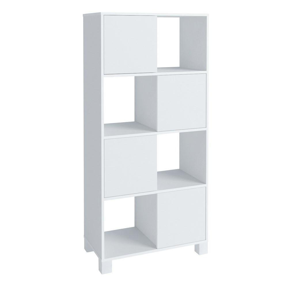 Estante Home 4 Portas 4 Nichos Mobile Wally Branco - Artany - 1