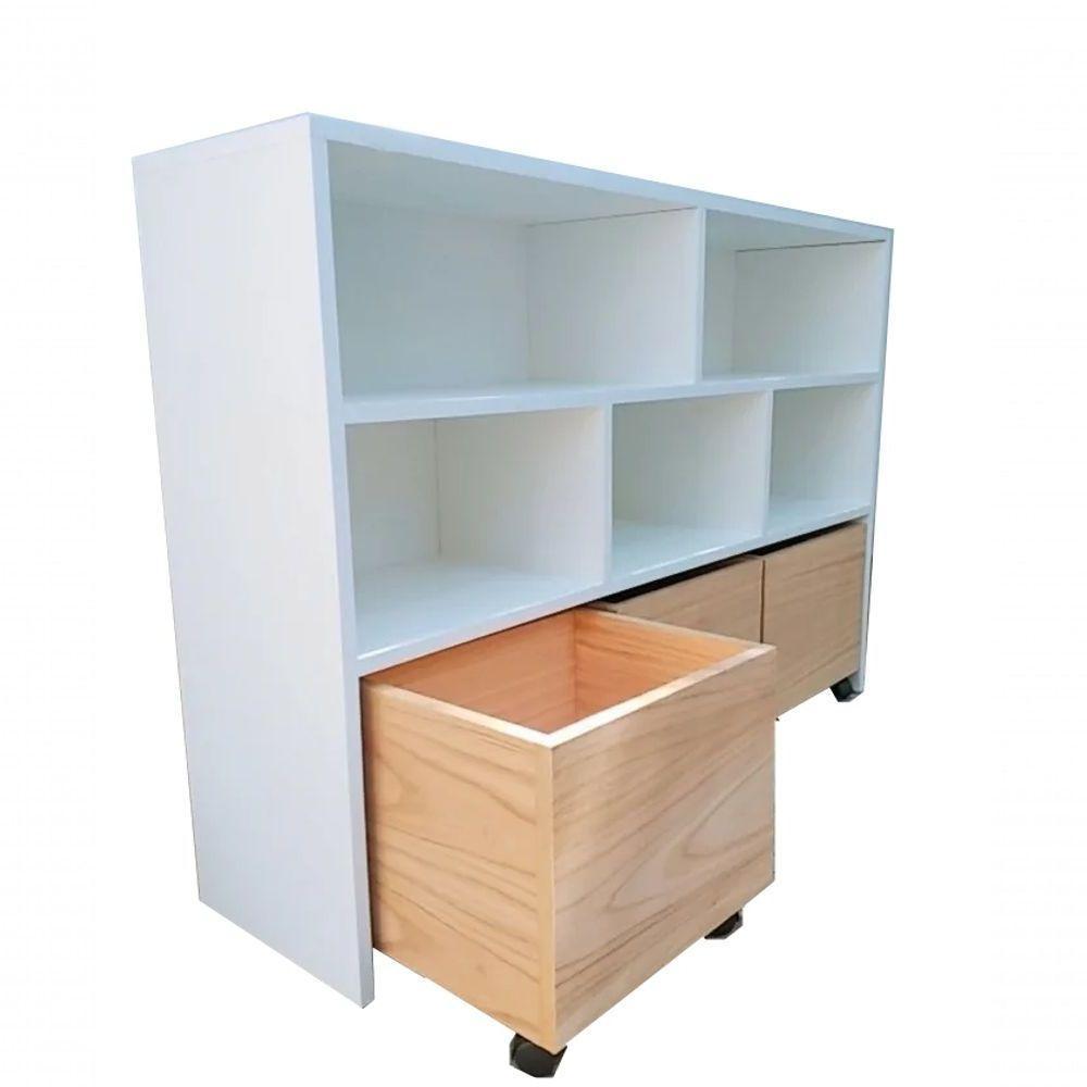 Estante De Nichos Com Baús Organizadores Natan 100% Mdf - 2