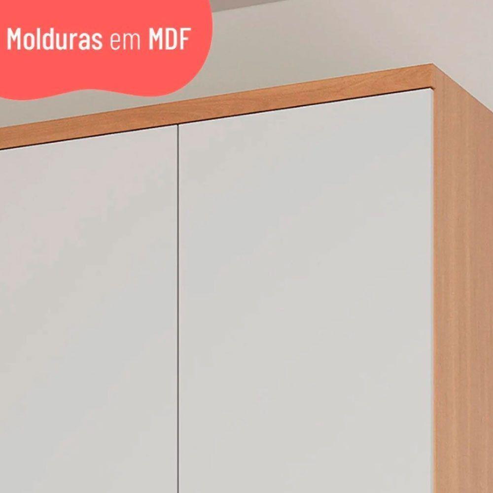 Paneleiro Macadâmia 70cm Com Espaço Para Micro-ondas 4 Portas 914301 Telasul Freijo E Branco - 3