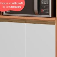 Paneleiro Macadâmia 70cm Com Espaço Para Micro-ondas 4 Portas 914301 Telasul Freijo E Branco