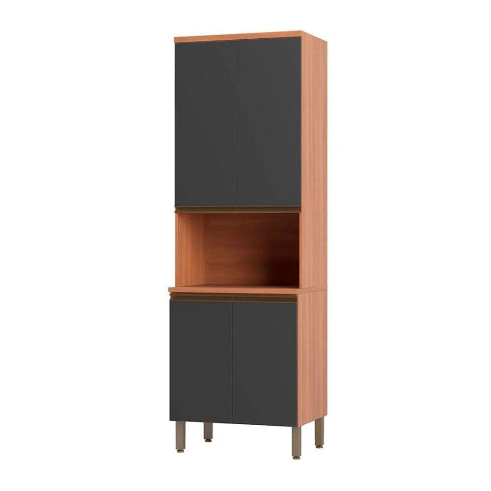 Paneleiro Macadâmia 70cm Com Espaço Para Micro-ondas 4 Portas 914301 Telasul Freijo E Grafite - 1