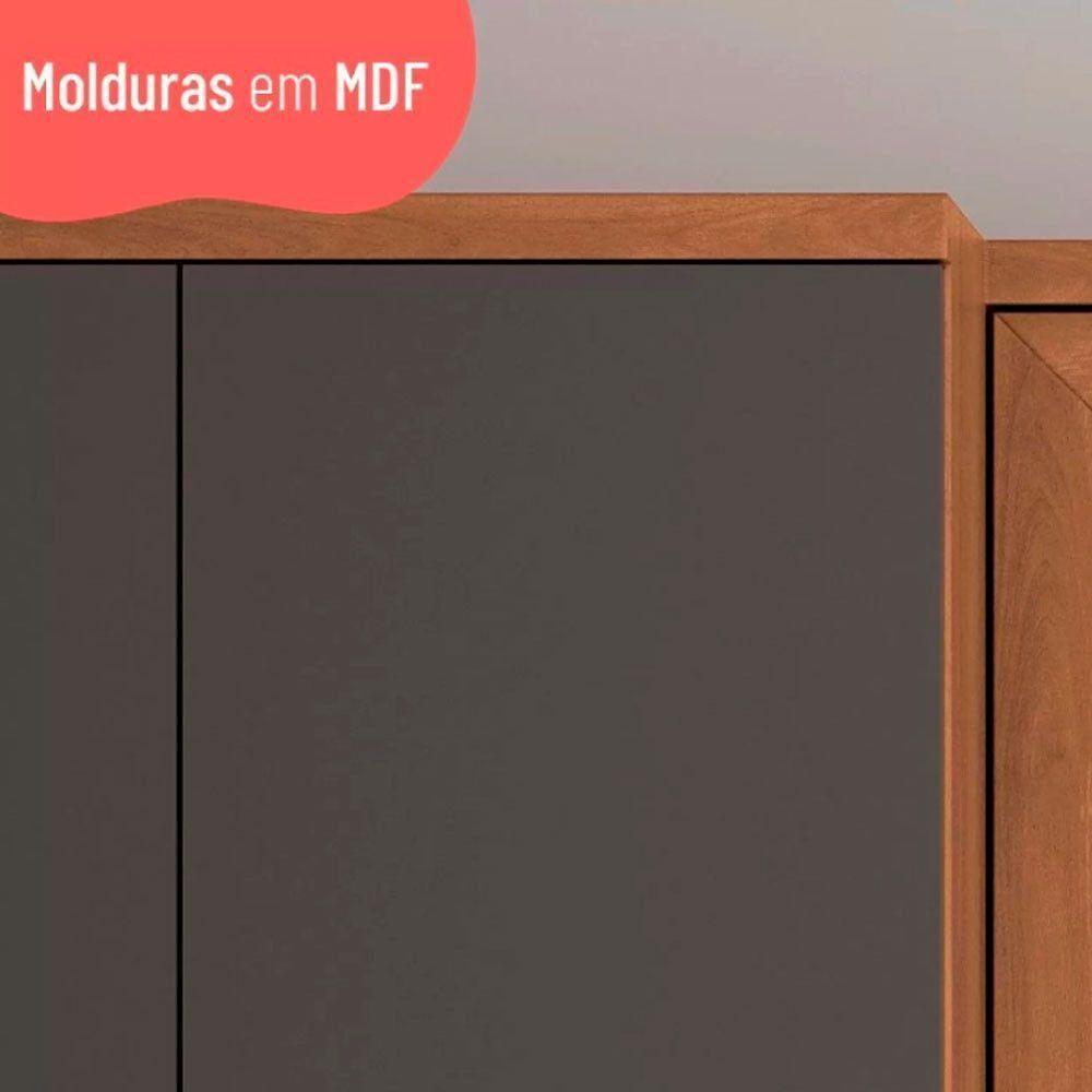 Paneleiro Macadâmia 70cm Com Espaço Para Micro-ondas 4 Portas 914301 Telasul Freijo E Grafite - 3