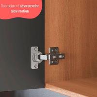 Paneleiro Macadâmia 70cm Com Espaço Para Micro-ondas 4 Portas 914301 Telasul Freijo E Grafite - 6